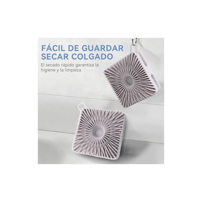 2 Pcs Cepillo Corporal de Silicona de Doble Cara, Cepillo