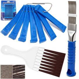 JAKAPHORIC 9 Pcs Air Conditioner Fin Comb Kit, Ac Fin Comb Straightener Tool, Radiator Comb,HVAC Coil Cleaning Brush for A/C Unit Condenser Evaporator Repair Clean Tool,Extend Handle Upgrade Size