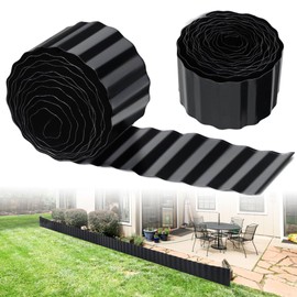 Corrugated Metal Garden Edging, 6" x20FT Galvanized Steel Landscape Edging Border for Flower Bed, Lawn, Vegetable Garden, DIY Shape