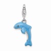 Adornica Diamonds Sterling Silver Rhodium-Plated 3-d Enameled Dolphin with Lobster