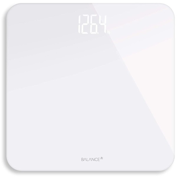 Greater Goods Digital Weight Bathroom Scale, Shine-Through Display, Accurate Glass Scale, Non-Slip & Scratch Resistant, Body Weight (White)