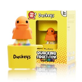 Quackey - Fidget Toy that Quacks! Duck Quacking Keychain, Funny Quacking Duck Keychain, USB Rechargeable Sensory Button Quacking Duck Toy Keychain:_Orange