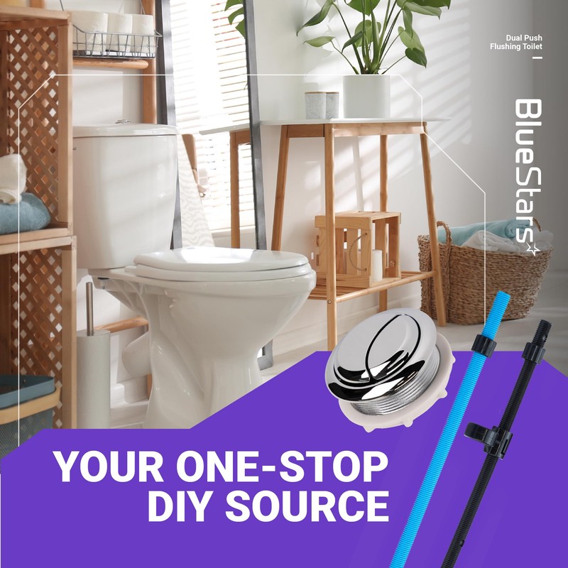 BlueStars Dual Push Flushing Toilet Water Tank Button Replacement with
