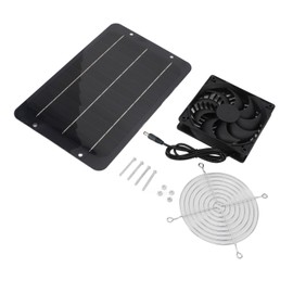 7W 12V Solar Panel Fan Kit Monocrystalline Silicon Saving Energy Exhaust Fan with Solar Panel Chicken Coop Fan for Pet Sheds
