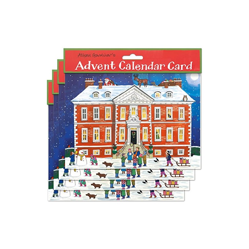 Alison Gardiner Pack of 4 Traditional Advent Calendar Cards -