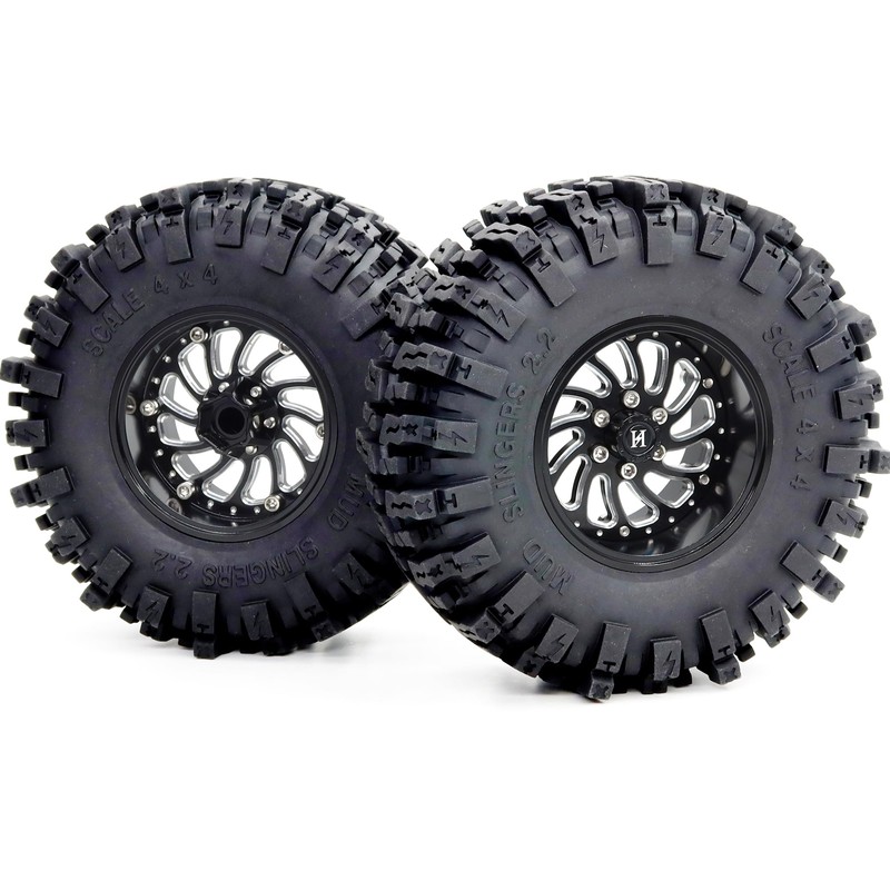 HOBBYSOUL 2.2 Beadlock Wheels and Tires 124mm Tall Tyres, Mud