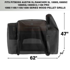 Grill Cover Compatible with Pit Boss Pro Series Combo Grill, PB1100PSC1, PB1100PSC2, Sportsman PB1230, Black