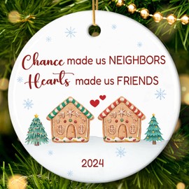 HEXMOZ Neighbor Christmas Ornaments 2024 - Christmas Neighbor Gifts for Bestie Neighbors, Women, Men - Neighbor Friendship Gifts, Neighbor Bestie Ornaments - Christmas Tree Decoration Ornament 2024