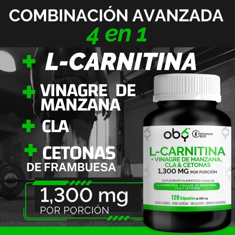 Quemador Grasa Carnitina Vinagre Manzana Oby 120 Cap Vitaminas Hombre