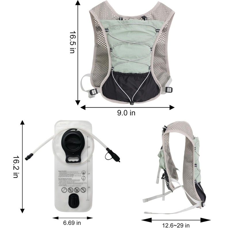 Hydration Running Vest for Women Men, Water Vest Backpack 2L,