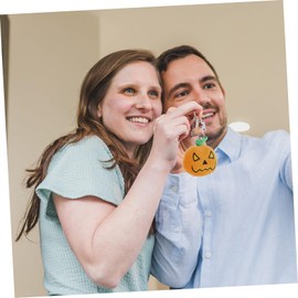 Parliky 2sets Pumpkin Keychain Pendant Keychain Charm Decor Delicate Accessory 8pcs*2