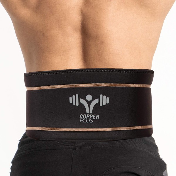 Eactive Copper Plus Recovery Back Brace - Highest Copper Content Back Braces for Lower Back Pain Relief. Lumbar Waist Support Belt Fit for Men + Women. Small/Medium (Waist 28" - 39")