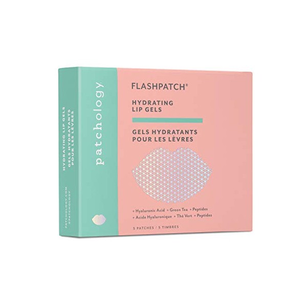 Patchology FlashPatch Hydrating Lip Mask Gels with Hyaluronic Acid, Green