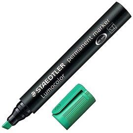 Staedtler Lumocolor 350-5 - marcador permanente (punta de cincel ancha, recargable), color verde