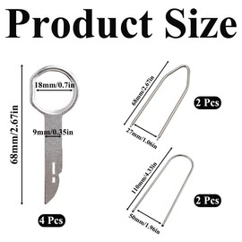 8 Pcs Car Radio Removal Tool Key Car Stereo Removal Tools Radio Release Keys Extraction Tool Radio Removal Tool U & V Shape Keys Professional Auto Radio Removal Set for Radio Removal Audio Release