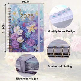 2025 Diary - Calendar 2025 from January 2025 to December 2025, A5 Weekly Planner with Inner Pocket, Elastic Closure, Student Calendar, Student Planner