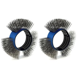 Abrasive Wire Wheel Belt/Grinder Replacement Fine Brush/Corrosion and Rust removal/Metal Blaster Clearing Tool for Efficient Surface Preparation ( 0.5mm Carbon Spring Steel, Straight Type, 2 PCS )