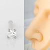 2.5mm Diamond Nose Bone Nose Stud 14K White Gold 20G