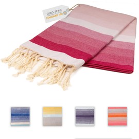 Sandrella Hammam Towel Sauna Women & Men Large 100 x 200 cm Cotton Beach Towel Blanket Peshtemal Pink