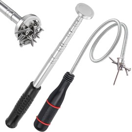 Teleskop Magnetstab, Stabmagnet Stark 16kg Tragfähigkeit Teleskopmagnet und 60cm Flexibler Magnetheber Magnetstabgreifer 23-87cm Tragbare Magnet Stab Ausziehbar Magnetgreifer