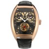 FORSINING Full automatic Mechanical Barrel Shaped Leather Band Men Watch(Black