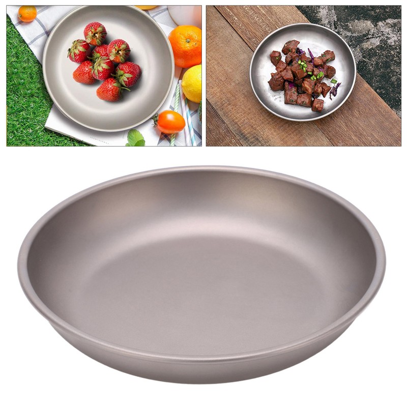 Pure Titanium Saucer Dishes Outdoor Tableware Camping Hiking Plates Cutlery