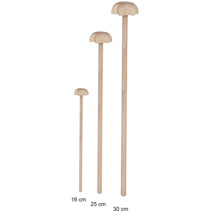 teemando® 2 x Beech Wood Whisks 25 x 4 cm