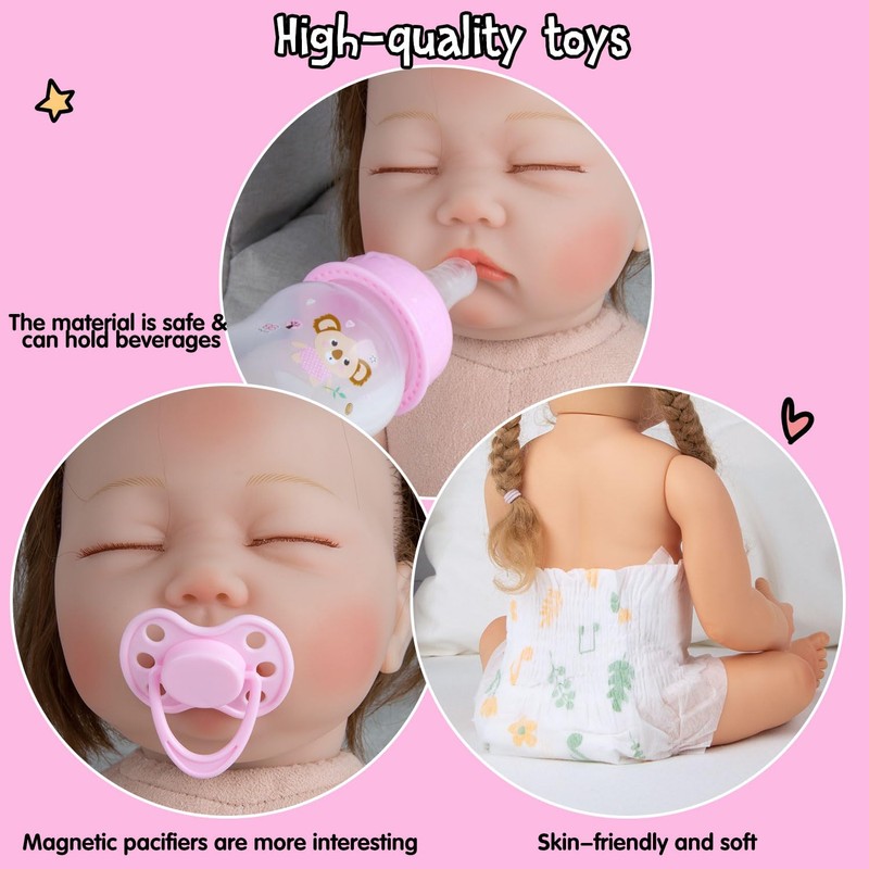 10Pcs Baby Doll Accessories Set Adjustable Diapers and Bag Feeding
