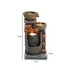 LuxenHome 23" H Waterfall Fountain Bowls and Bricks Resin Outdoor