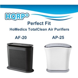 HQRP HEPA Filter with 4x Carbon Pre-filters Сompatible with HoMedics TotalClean AF-20, AP-25 Air Purifiers, Replacement for HoMedics AF-20FL, True HEPA