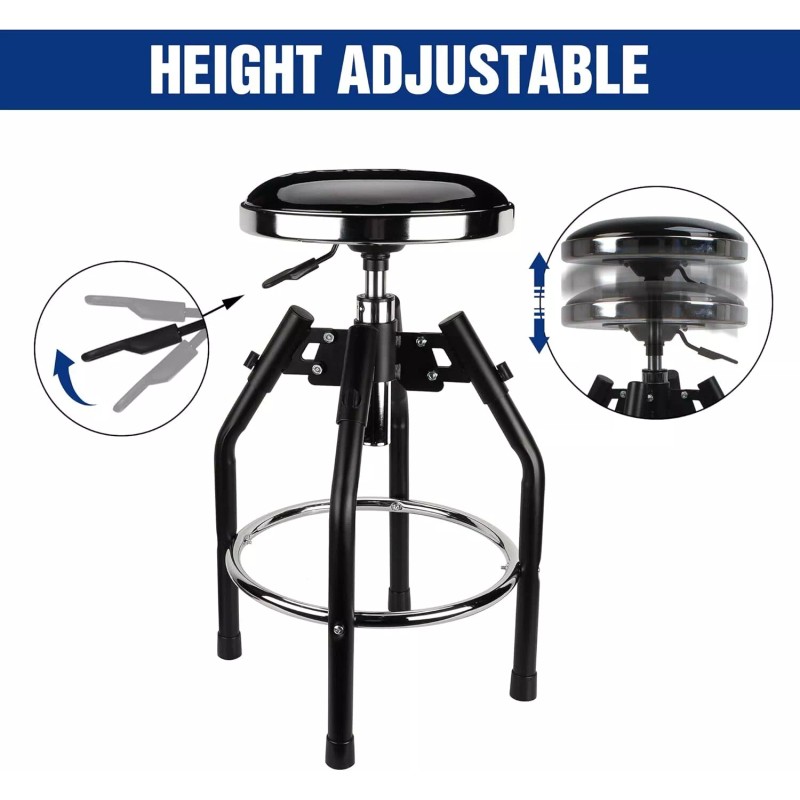 WORKPRO Heavy Duty Adjustable Hydraulic Shop Stool Garage Bar Stool
