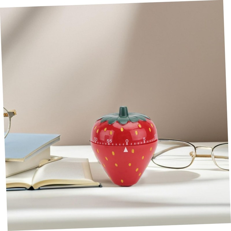 STOBAZA Strawberry-Shaped Mechanical Timer for Kitchen Use Portable Countdown Timer