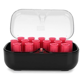 Electrci Hair Perm Rods, 15pcs Compact Hot Rollers Electronic hair curlers 15pcs large curling iron pink full large barrel 30mm with grip clip 110-220v US regulation