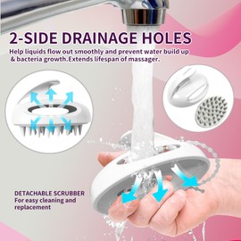 LISAAVO Scalp Massager Hair Growth, Scalp Brush Massager, Non-Stick Bristles, 4-Tier Length, Hair Massager Scalp for Hair Growth, Scalp Exfoliator Brush, Head Massager Scalp, Wet Dry Hair Brush, White