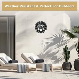 Lily's Home Hanging Verdigris Wall Dial Thermometer, Ideal for Indoor and Outdoor Use, Black (13 Inches)