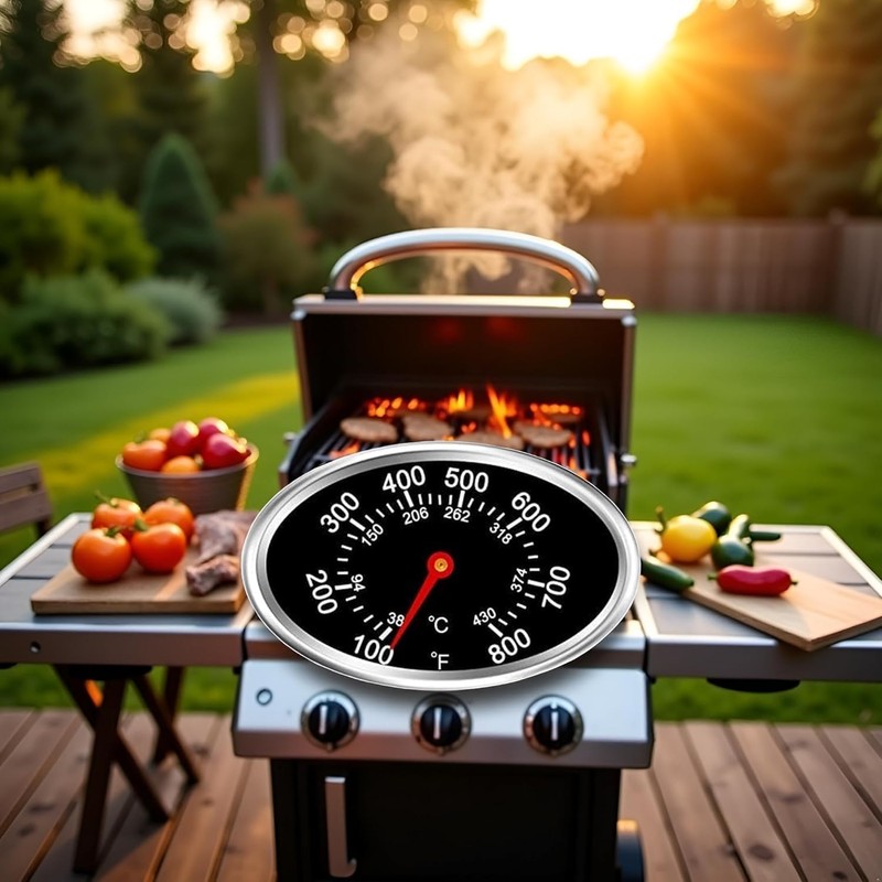 Oval Lid Thermometer Temperature Gauge Replacement for Nexgrill, Grill Master