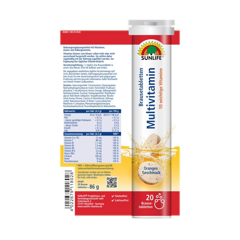 Sunlife Brausetabletten (Multivitamin, 1x 20 Stück)