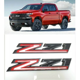 OEM 2pcs 2019-2023 Chevy Silverado Z71 Emblem OEM Fender Black Red 84632695
