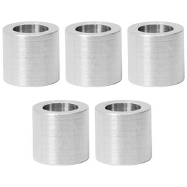 Zhooooonglf 5Pcs M10 Aluminum Spacers, Metal Spacer Aluminum Round 10.2mm ID x 16mm OD x 15mm L Thickness Screw Standoff for M10 Screw Bolts Silver