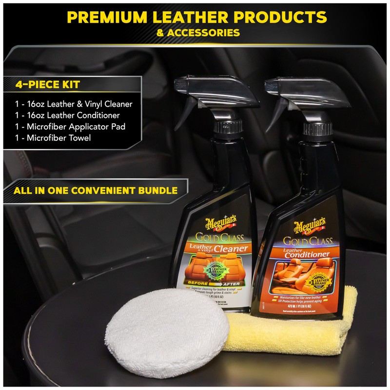 Meguiar's Leather Care Kit - Premium Leather Cleaner and Conditioner