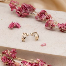 Carissima Gold 9ct Yellow Gold Cut Out Swirl Half Hoop Earrings