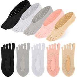 Women's Orthopedic Compression Toe Socks - 5 Pairs, Bunion Relief, Gel Tab for Swelling, Soft Breathable Split Toe Yoga Socks