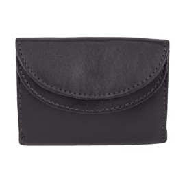 Mini Wallet LEAS in Real Leather, Brown - Mini Edition, brown, closed