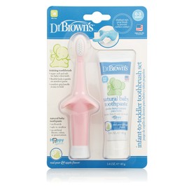 Dr. Brown's Infant-to-Toddler Toothbrush Set, 1.4 Ounce, Pink