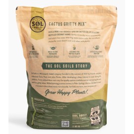 Sol Soils Cactus Gritty Potting Mix - Fast Draining, Peat Moss Free - 1 Gallon - Coconut Husk, Granite, Clay, Pumice