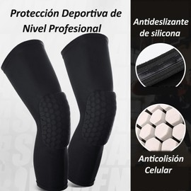 1 Par Rodilleras Deportivas, Rodilleras de Soporte Con Almohadilla EVA Anticolisión, Rodillera Ortopédica para Baloncesto, Voleibol, Futbol, Gym, Recuperación de Ligamentos y Dolor de Rodilla, Negro, L