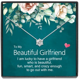 JeeweLife Girlfriend Birthday Gifts - Sterling Silver Necklace for Her, Gifts for Girlfriend Valentine's Day Birthday Gifts Ideas