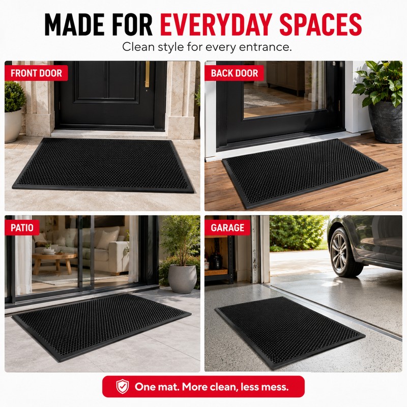 Non-Slip Dirt-Trapping Door Mat for Entryways - Thick Slow-Rebound Surface