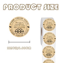 500 Pcs Farm Fresh Eggs Labels Unwashed Fresh Eggs Packaging Stickers Poultry Farmers Quail Egg Producers Stickers for Farmers Market Homestead Fresh Chicken & Quail Egg (Cowhide Paper Unwashed Eggs)