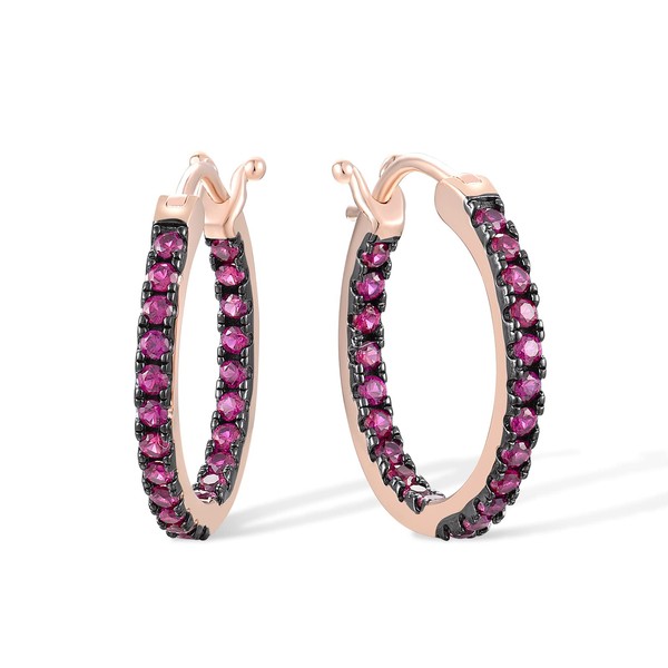 Santuzza 925 Sterling Silver Huggie Hoop Earrings 0.86 CT Created